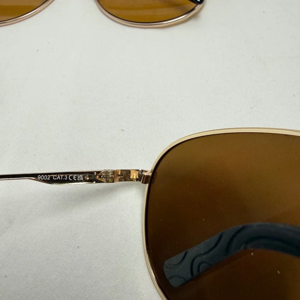 Unbranded Sunglasses Unisex  Gold Aviator Bundle 2 Pairs Brown Amber‎ Lenses
